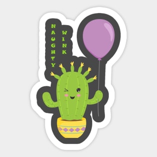 Cactus with Balloon Sticker